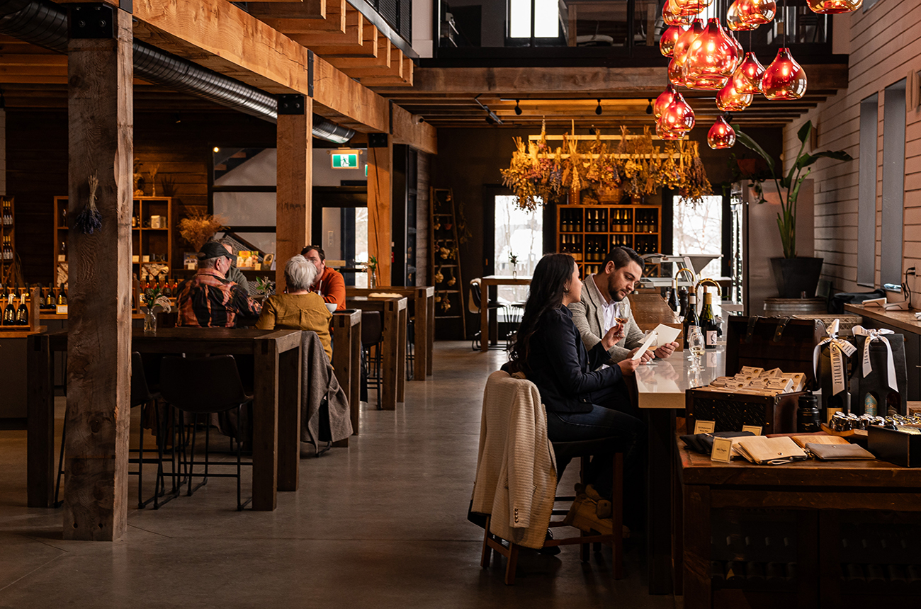 People dining in a restaurant