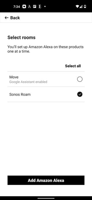 Sonos Alexa Setup Screen Roam