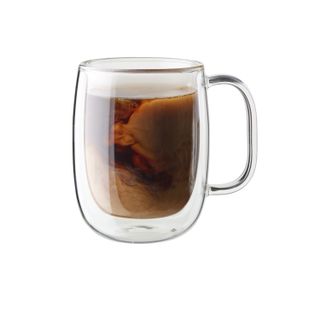 Zwilling Sorrento Plus Double Wall Glassware 12-Oz-/-2-Pc Coffee Glass Mug Set