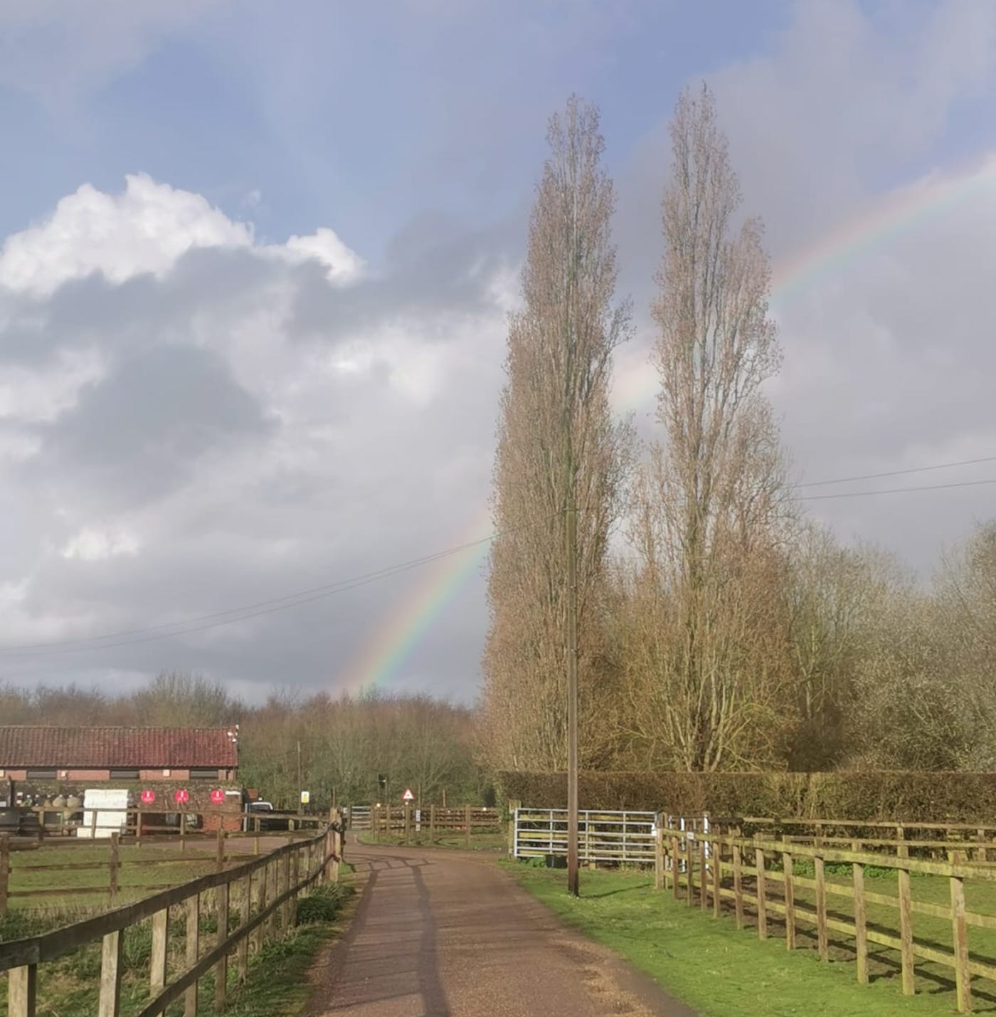 Rainbow over Horse Hospital Friday 15th March