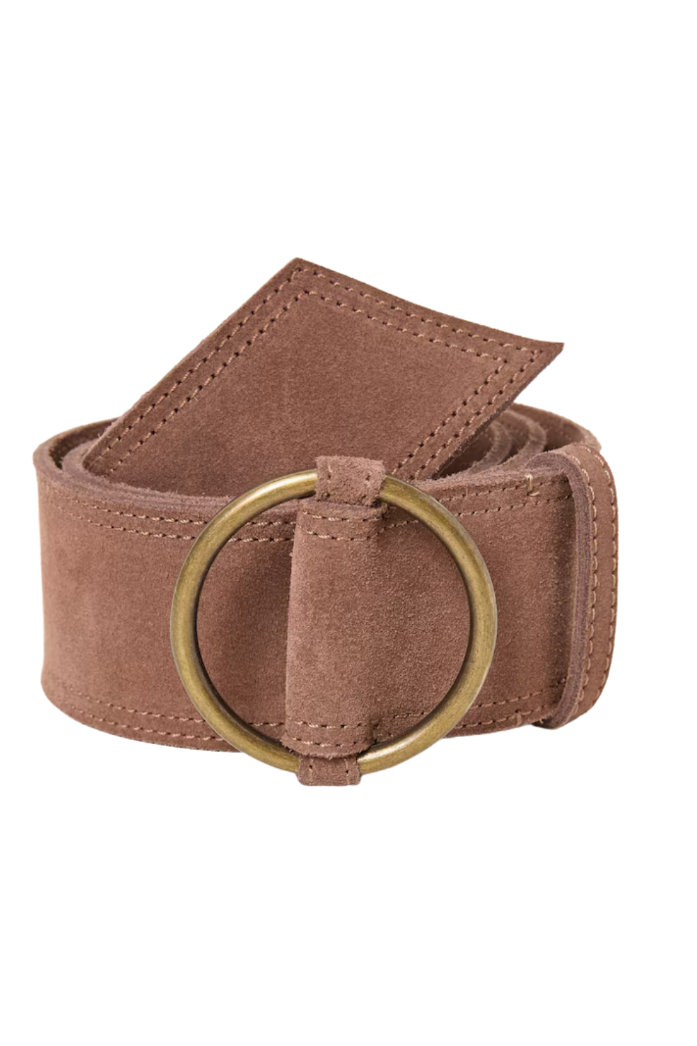 Dark Natural Wide Suede Waist Belt