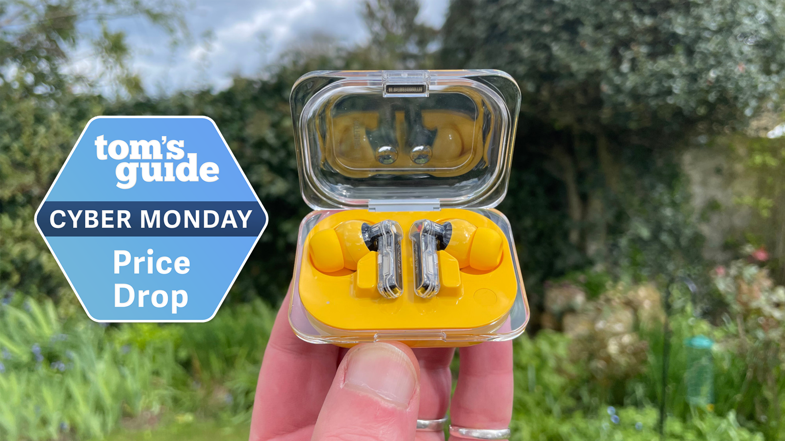 the nothing ear (a) earbuds with a cyber monday badge