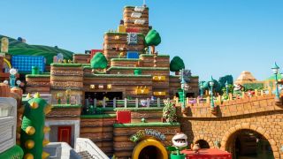 Super Nintendo World full view from Epic Universe