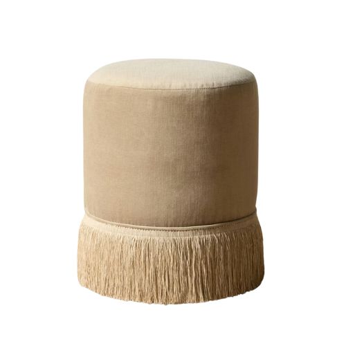 Vivi Stool in Luster Latte Velvet