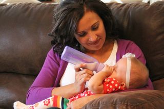 Danielle Hargraves with her baby, thanks to the new surgical procedure.