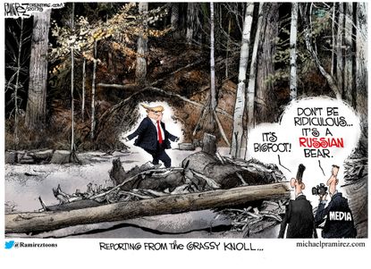 Political cartoon U.S. Trump Russia investigation