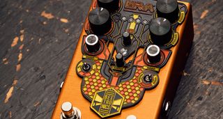 Beetronics LARVA Morphing Phaser: it's an orange phaser pedal, but not like any you have seen before as Beetronics decorates this feature-packed stompbox in its honeycomb, bee-inspired style.