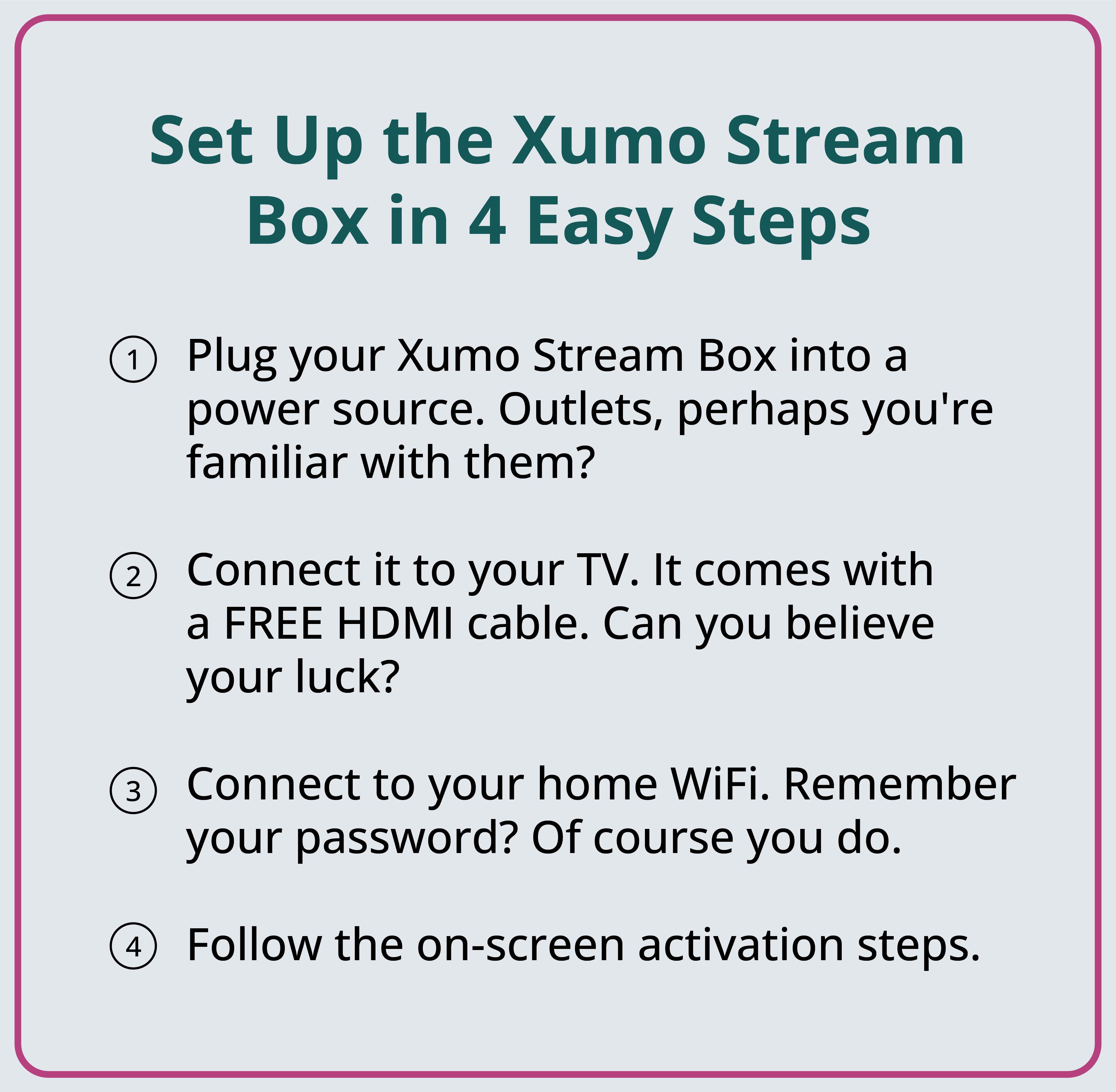 Инструкции по настройке Xumo Stream Box