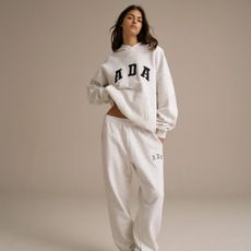 model wearing grey adanola set