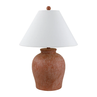 Ceramic table lamp with white shade