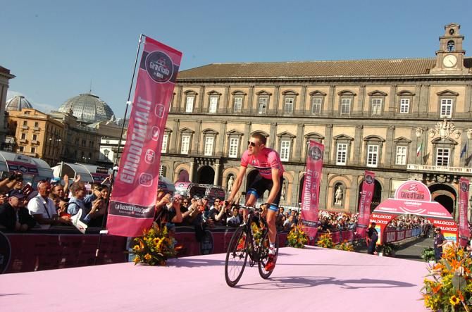 Ryder Hesjedal emerged with the maglia rosa