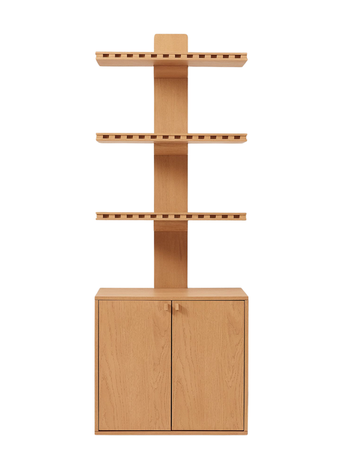 Pierce & Ward Notch Floating Bookshelf W/ Cabinet (25")