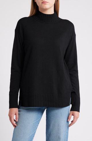 Mock Neck Tunic Sweater