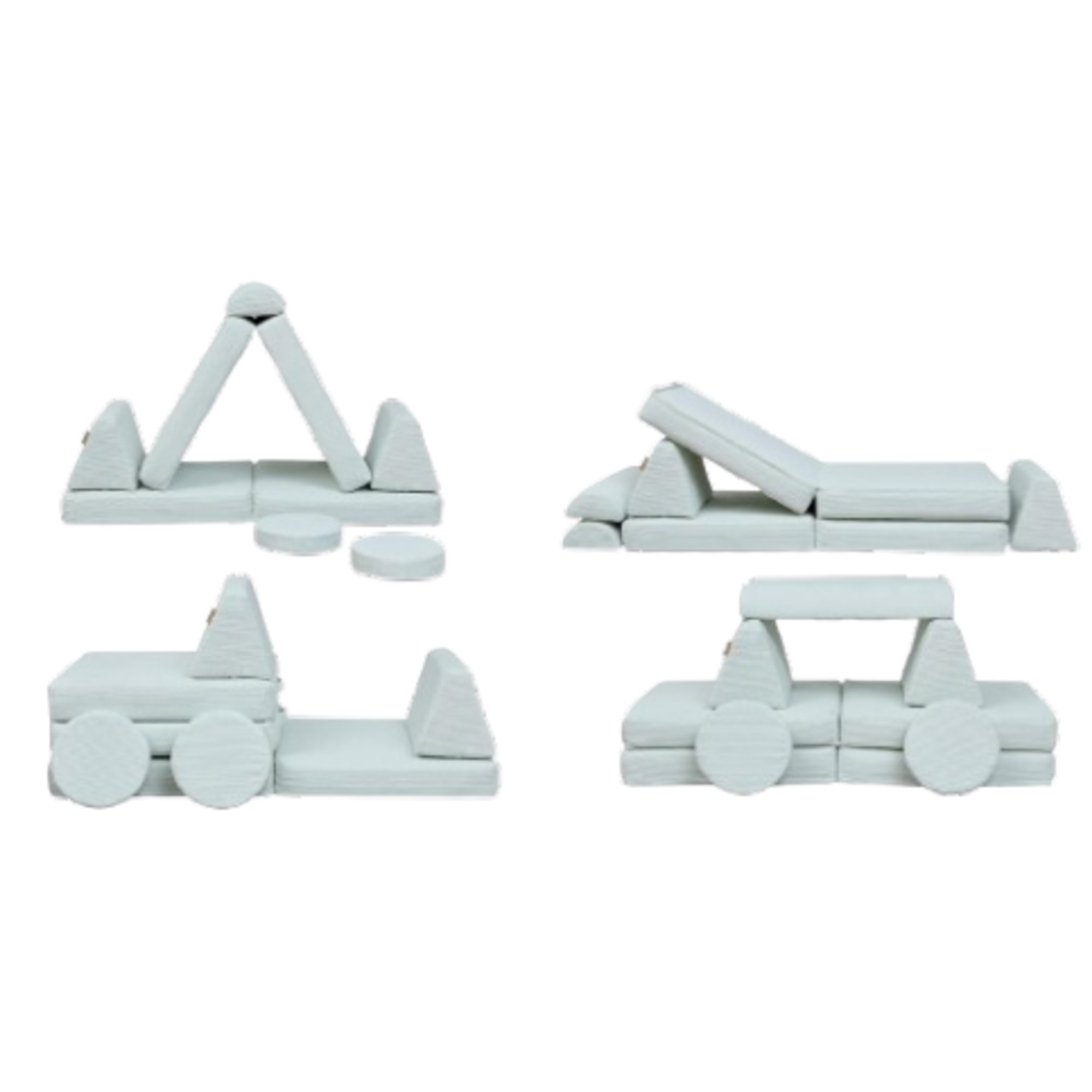 The various configurations of the Tutti Bambini Playrama Kids Sofa