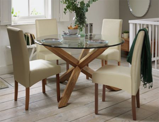 Heart of House Oakington Solid Oak & Glass Table