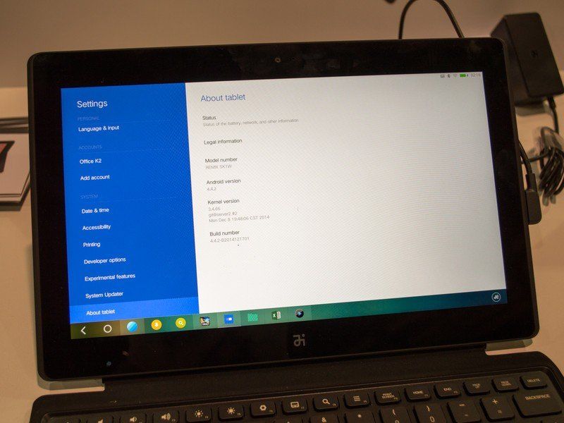 Jide Remix Ultra Tablet About Screen