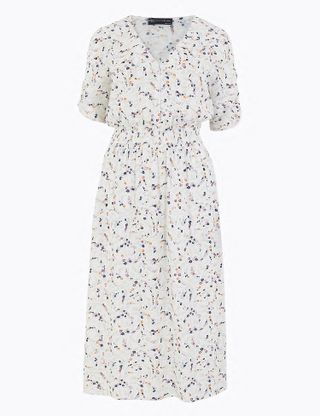 PETITE Ditsy Floral Waisted Midi Dress, £39.50, M&S