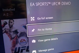Xbox One pin to home