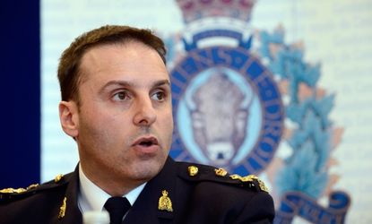 RCMP Assistant Commissioner James Malizia speaks during a news conference in Toronto, Ontario, April 22.