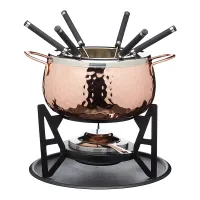 2. Artesa Fondue Set with Hammered Copper Finish