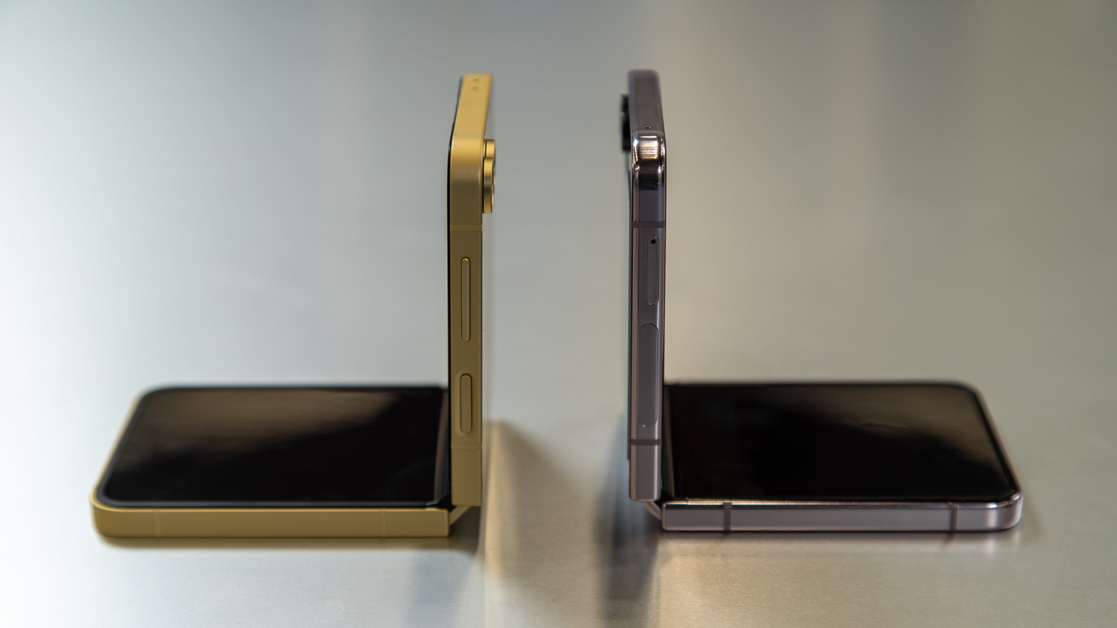 The Samsung Galaxy Z Flip 6 next to the Galaxy Z Flip 5