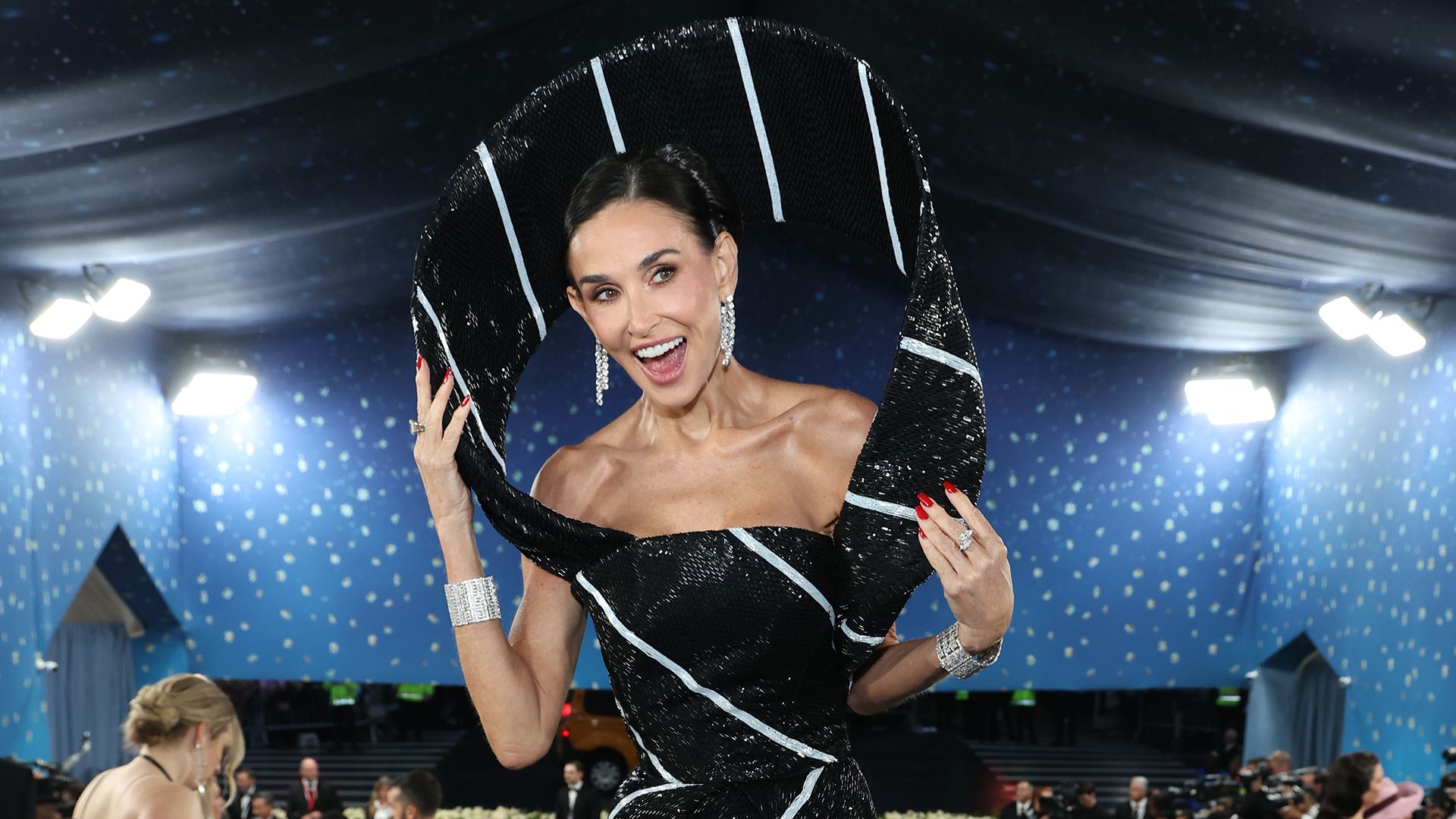 Demi Moore Dressed as a Necktie for the 2025 Met Gala | Marie Claire Demi Moore Dressed as a Necktie for the 2025 Met Gala | Marie Claire