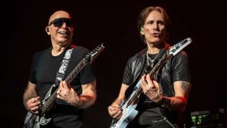 Joe Satriani and Steve Vai onstage