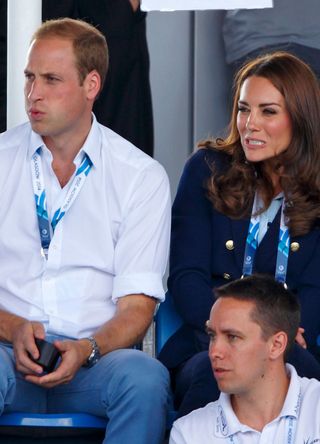 Kate and William at a hockey match