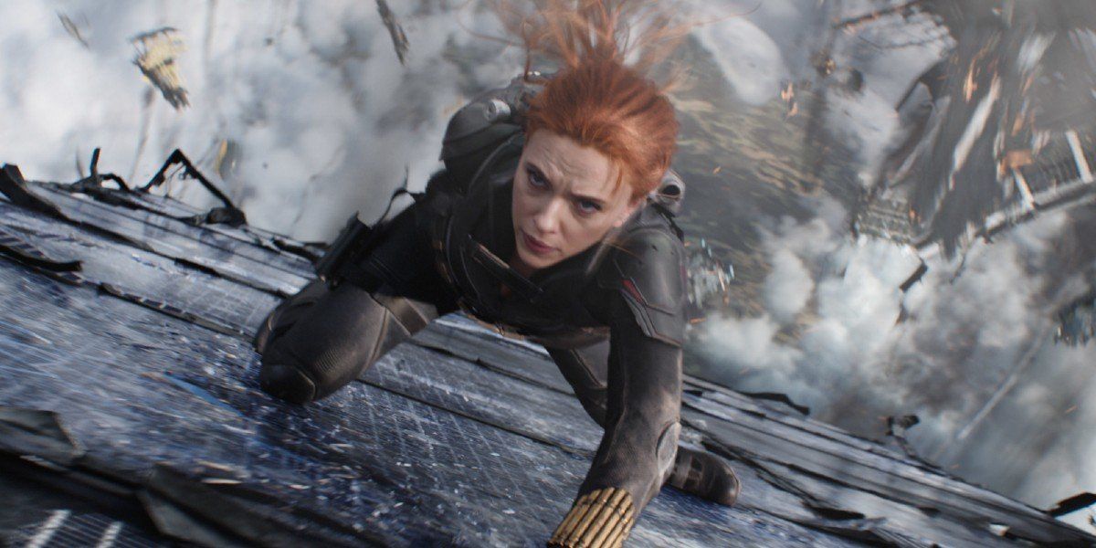 Natasha Romanoff/Black Widow (Scarlett Johansson) is ready for battle in Black Widow (2021)