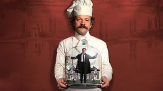 A promo image for the movie Coup showing Peter Sarsgaard as Floyd Monk, a cook who leads a revolt against his employer