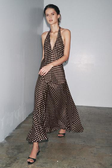 Zw Collection Halter Polka Dot Dress
