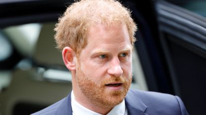 Prince Harry walking into High Court today for his phone hacking trial