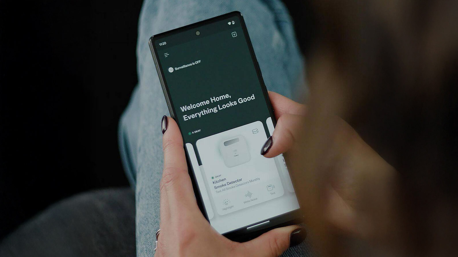 Place smoke alarm app on a cell phone
