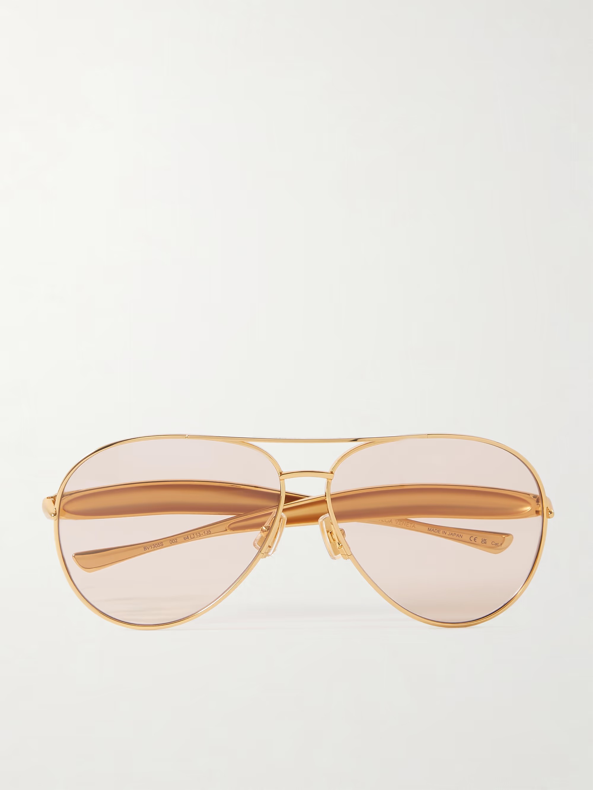 Bottega Veneta, Sardine Aviator-Style Gold-Tone Sunglasses