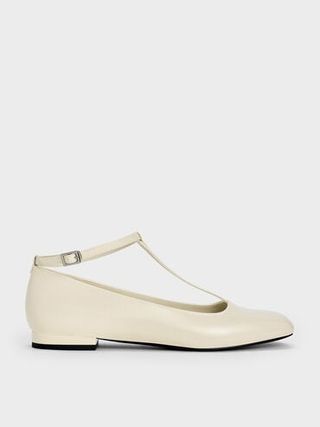 Patent T-Bar Ankle-Strap Ballet Flats