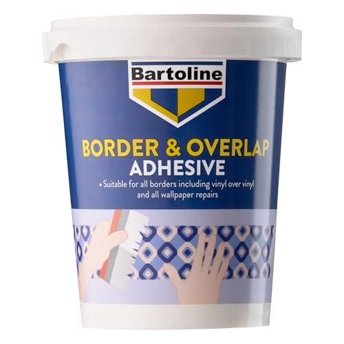Bartoline Border &amp;amp; Overlap Adhesive 500g,for 20m Border Wallpaper Adhesive for Decorative Borders &amp;amp; Vinyl, Fixes Seams &amp;amp; Repairs Ripped Wallcoverings, Fast-Drying &amp;amp; Strong Hold