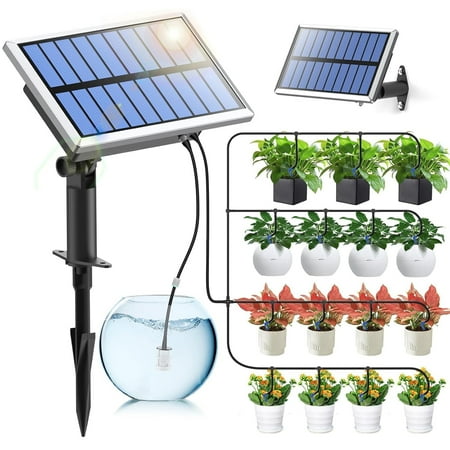Rainpoint Solar Drip Irrigation Kit Outdoor Automatic Watering System Devices Supported Pots Plants