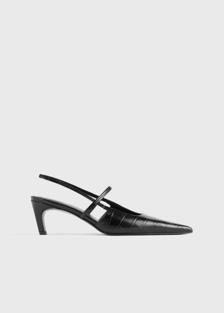 The Sharp Slingback Black Croco