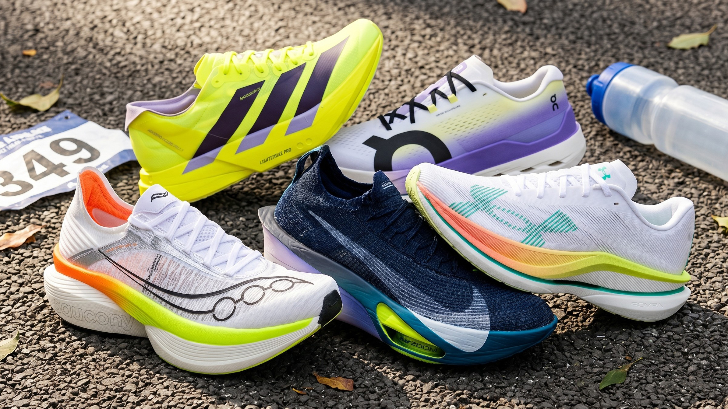 Selection of running shoes 