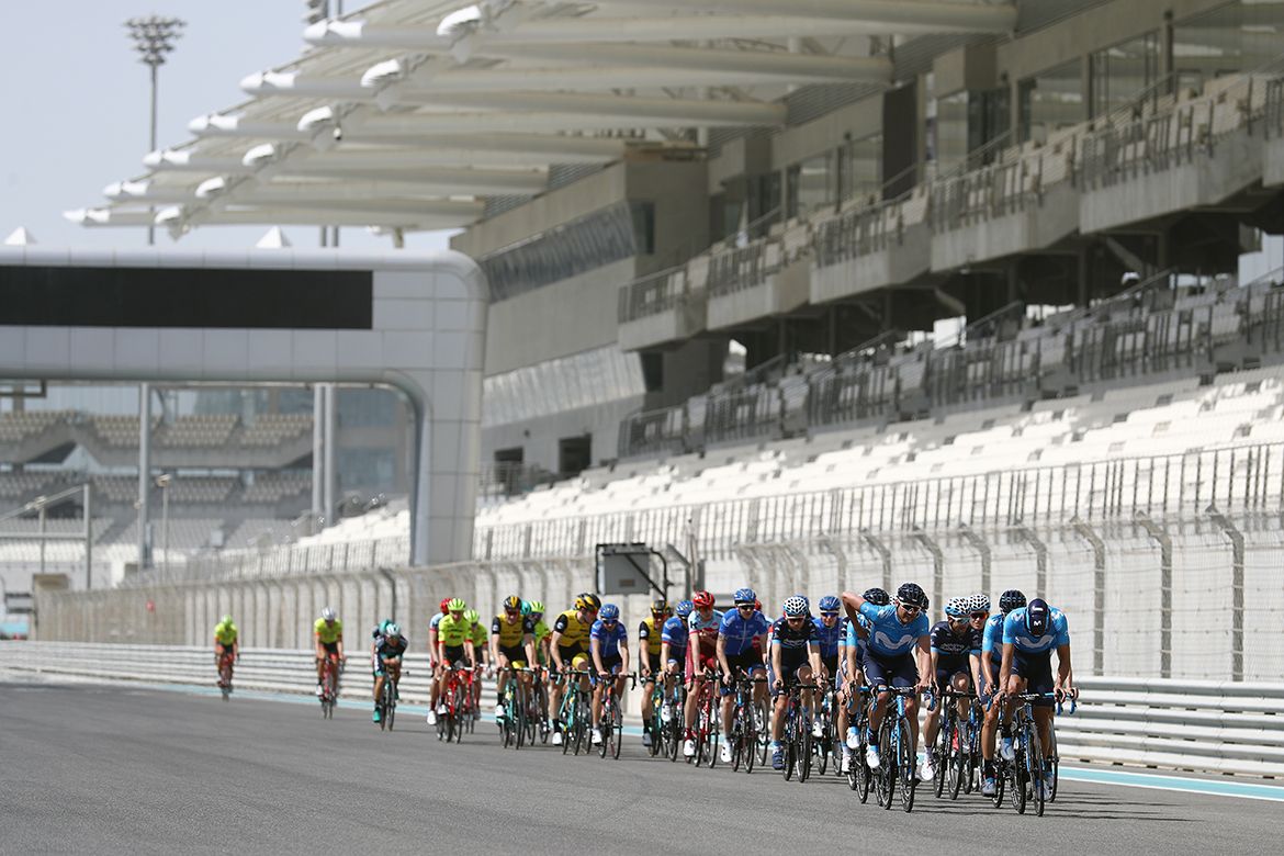 The stands were empty but the track was busy