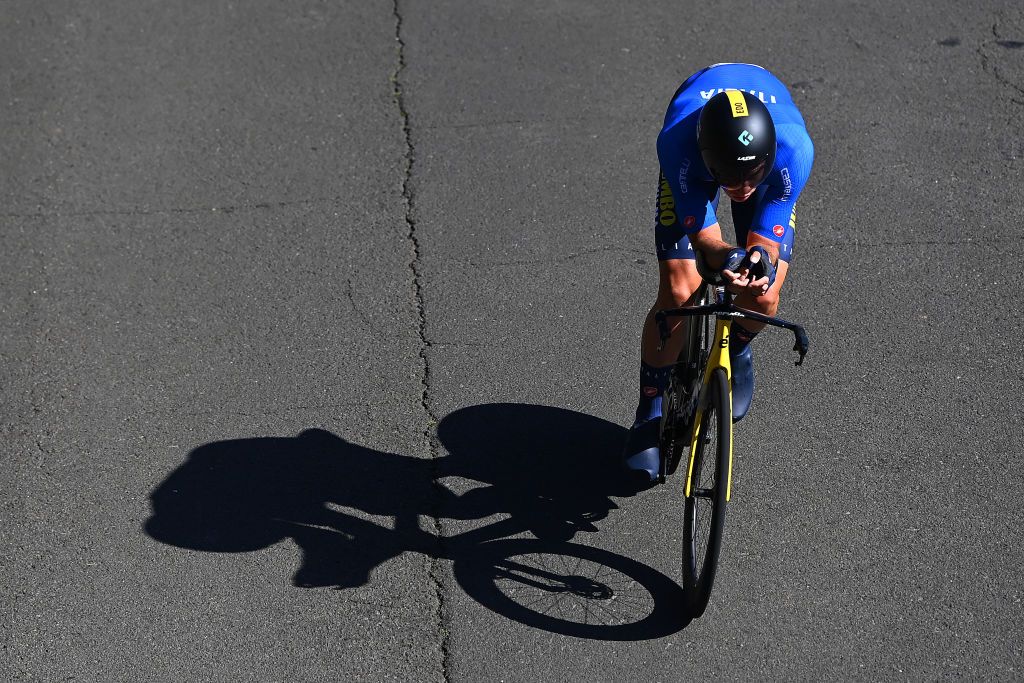 WOLLONGONG AUSTRALIA SEPTEMBER 18 Edoardo Affini of Italy sprints during the 95th UCI Road World Championships 2022 Men Individual Time Trial a 342km individual time trial race from Wollongong to Wollongong Wollongong2022 on September 18 2022 in Wollongong Australia Photo by Tim de WaeleGetty Images