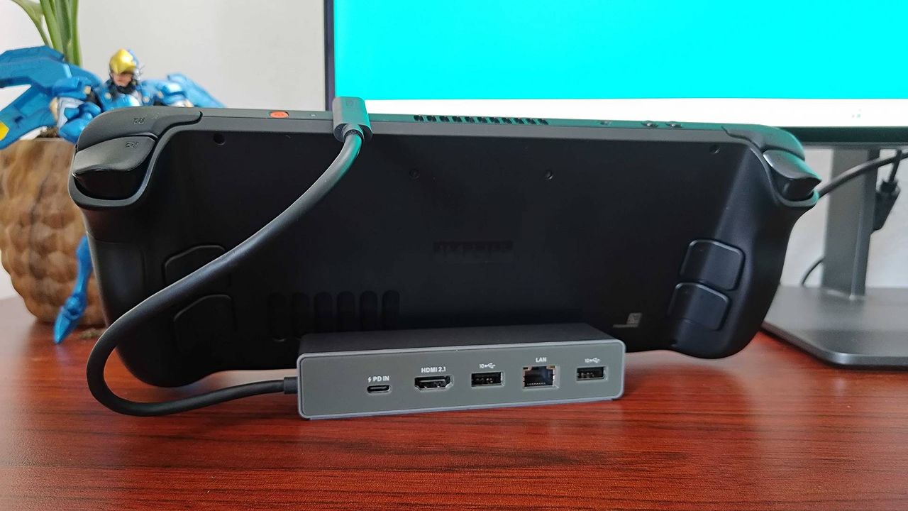View of BenQ Steam Deck dock ports