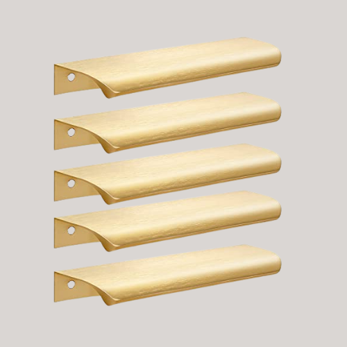 Malimali 5 Pack Modern Kitchen Cabinet Handles, 150mm Aluminum Bathroom Handles, Brushed Brass