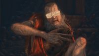 Sekiro's sculptor with those plastic vented sunglasses superimposed on his face.