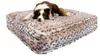 Bessie and Barnie Aspen Snow Leopard Luxury Extra Plush Faux Fur Rectangle Dog Bed