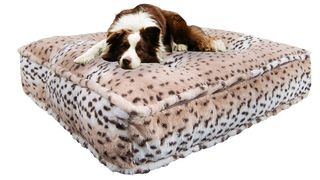 Bessie and Barnie Aspen Snow Leopard Luxury Extra Plush Faux Fur Rectangle Pet/Dog Bed
