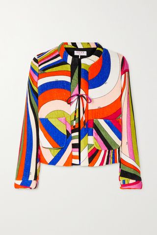 Padded Printed Cotton-Terry Jacket