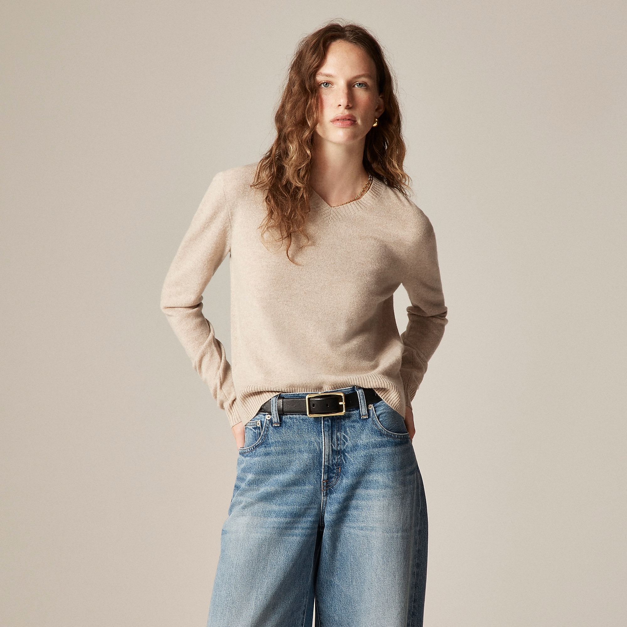 Cashmere High V-Neck Sweater