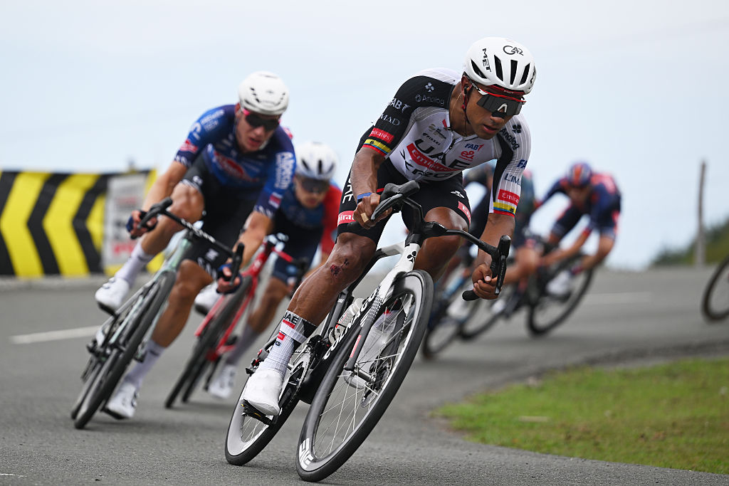 Jhonatan Narvaez of Ecuador and UAE Team Emirates - XRG competes during the 45th Donostia San Sebastian Klasikoa 2026
