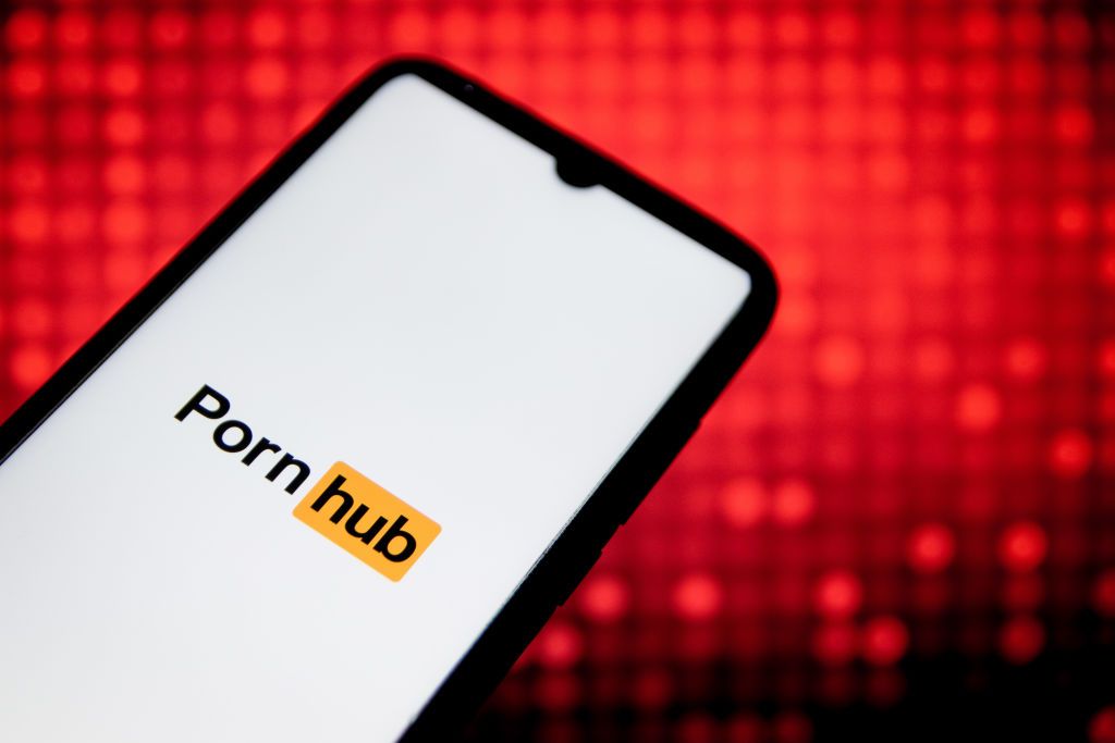 Pornhub logo on smartphone